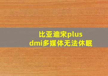 比亚迪宋plus dmi多媒体无法休眠